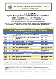 TS Programme SEPT - NOV 2024